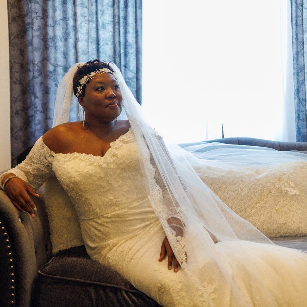 Galina Signature Cascading Lace Cathedral Veil